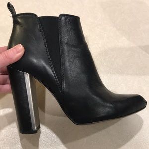 Black leather BCBG booties